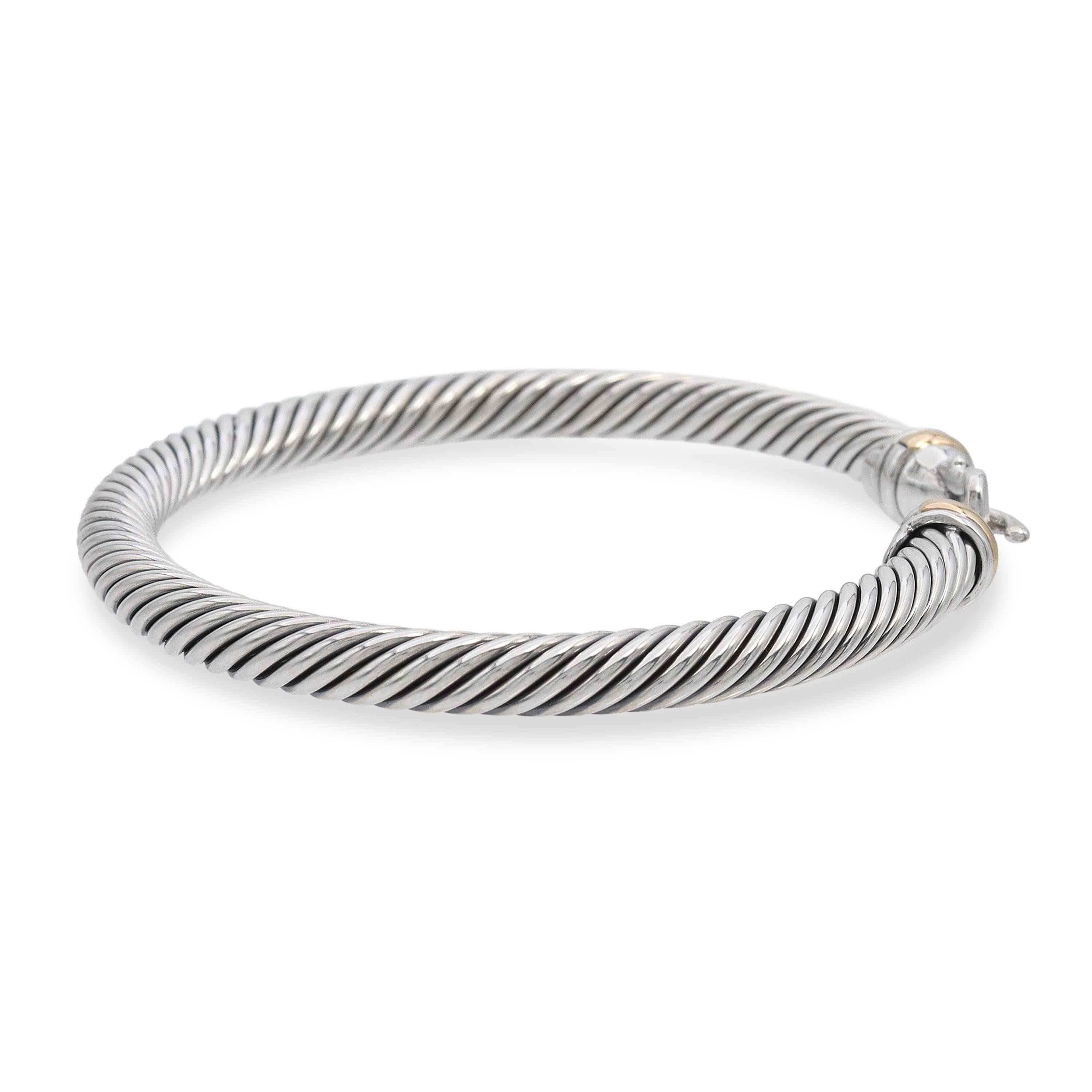 David Yurman Cable Classic Buckle 18k Yellow Gold & Sterling Silver Bracelet