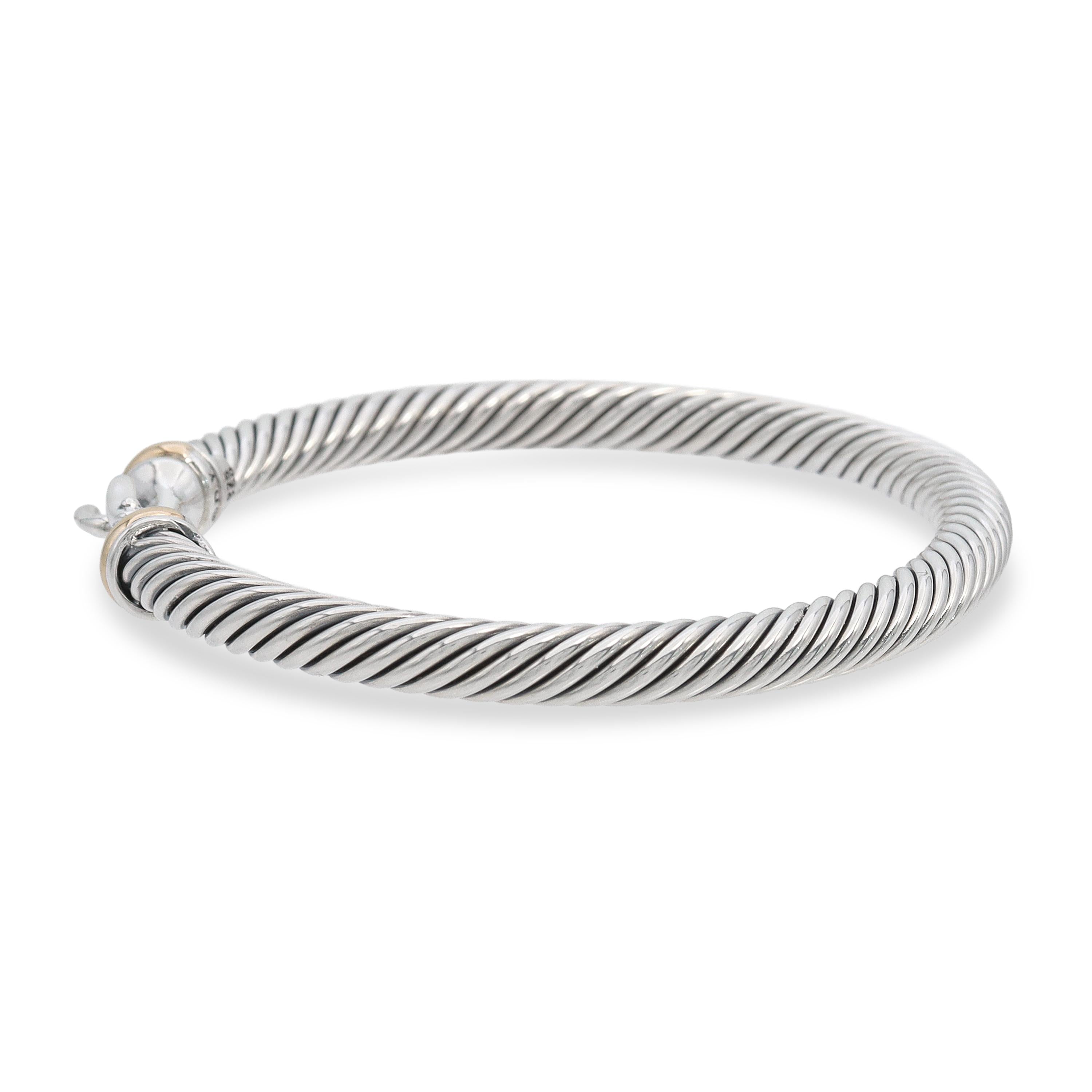 David Yurman Cable Classic Buckle 18k Yellow Gold & Sterling Silver Bracelet
