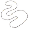 David Yurman Sterling Silver 14k Yellow Gold Pearl Box Chain Station Necklace