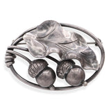 Vintage Georg Jensen Sterling Silver Acorn and Leaf Brooch #105