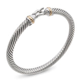 David Yurman Cable Classic Buckle 18k Yellow Gold & Sterling Silver Bracelet