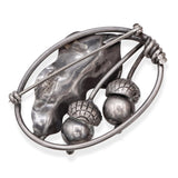 Vintage Georg Jensen Sterling Silver Acorn and Leaf Brooch #105