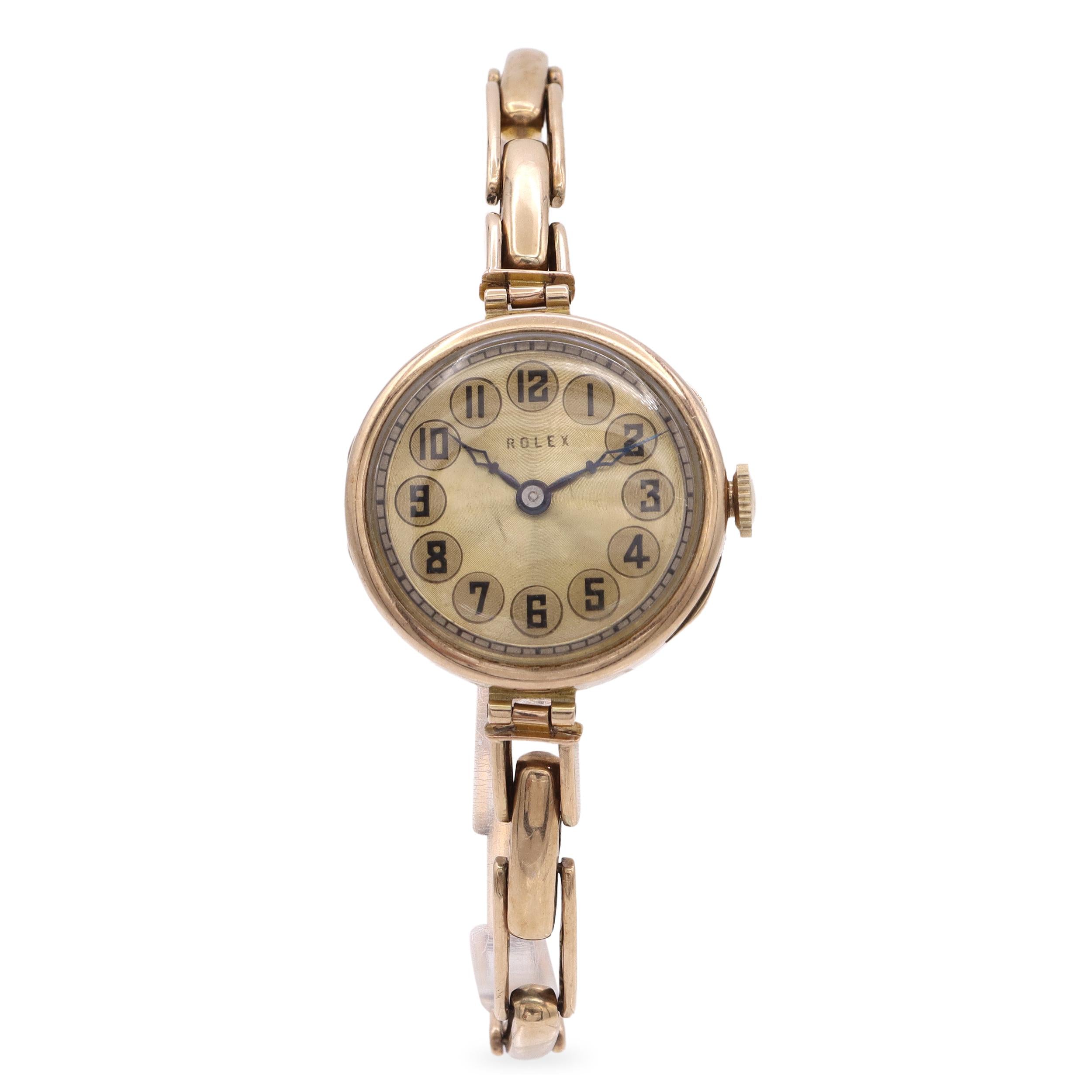 Antique Rolex 9K Yellow Gold 15 Jewel Manual Wind Women’s Watch