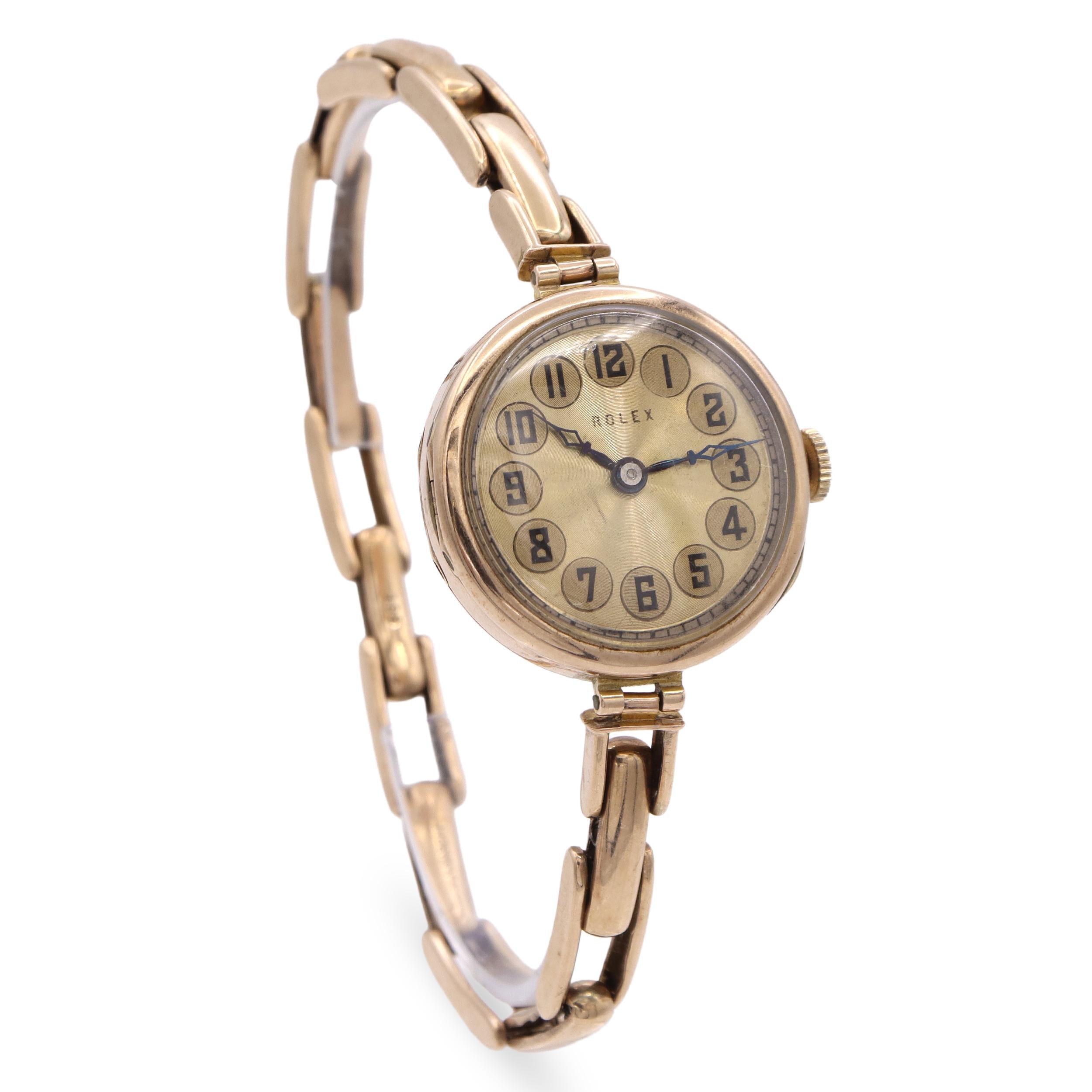 Antique Rolex 9K Yellow Gold 15 Jewel Manual Wind Women’s Watch