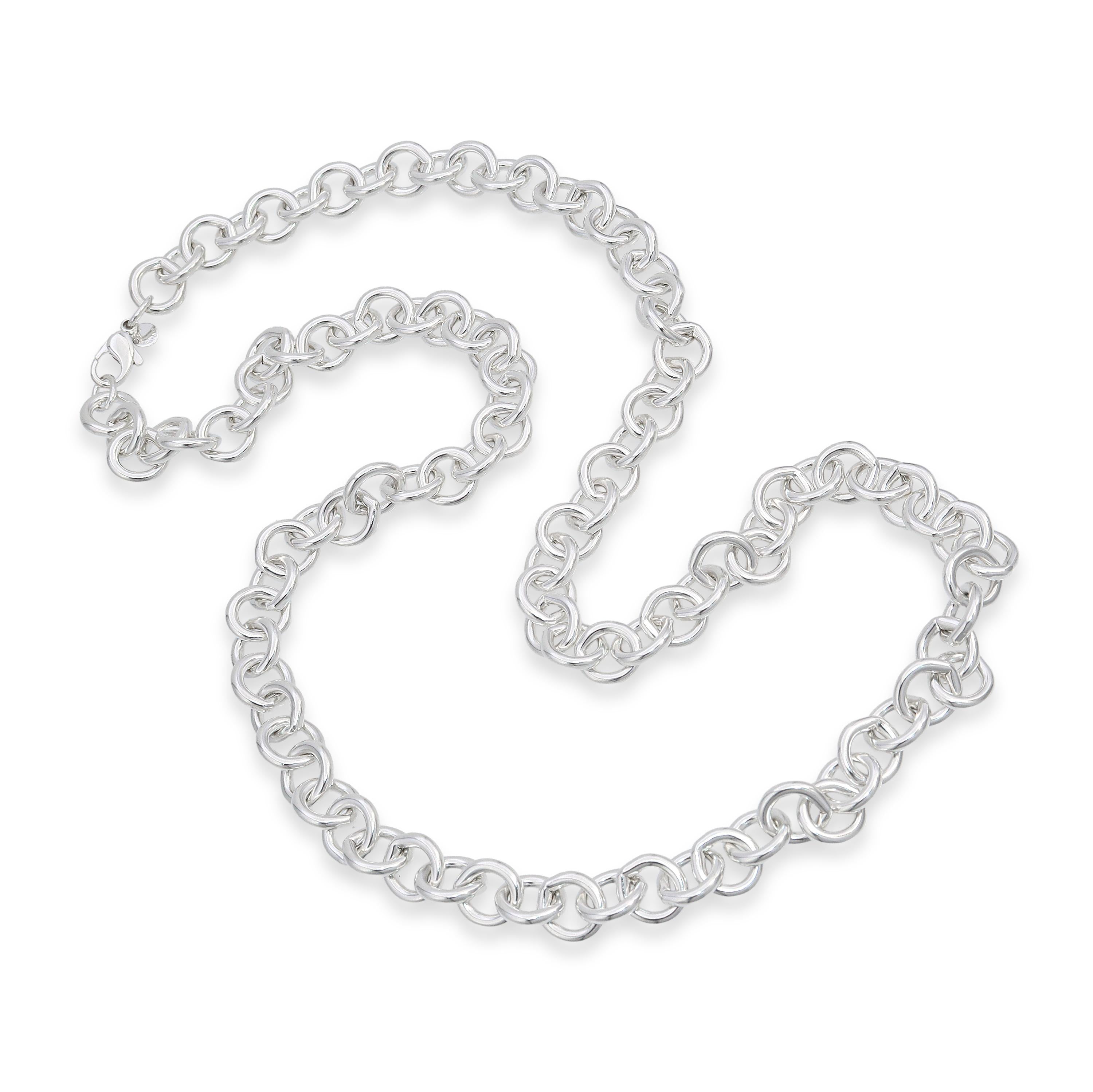 Vintage 36" Tiffany & Co. Sterling Silver Round 13mm Link Rolo Chain Necklace