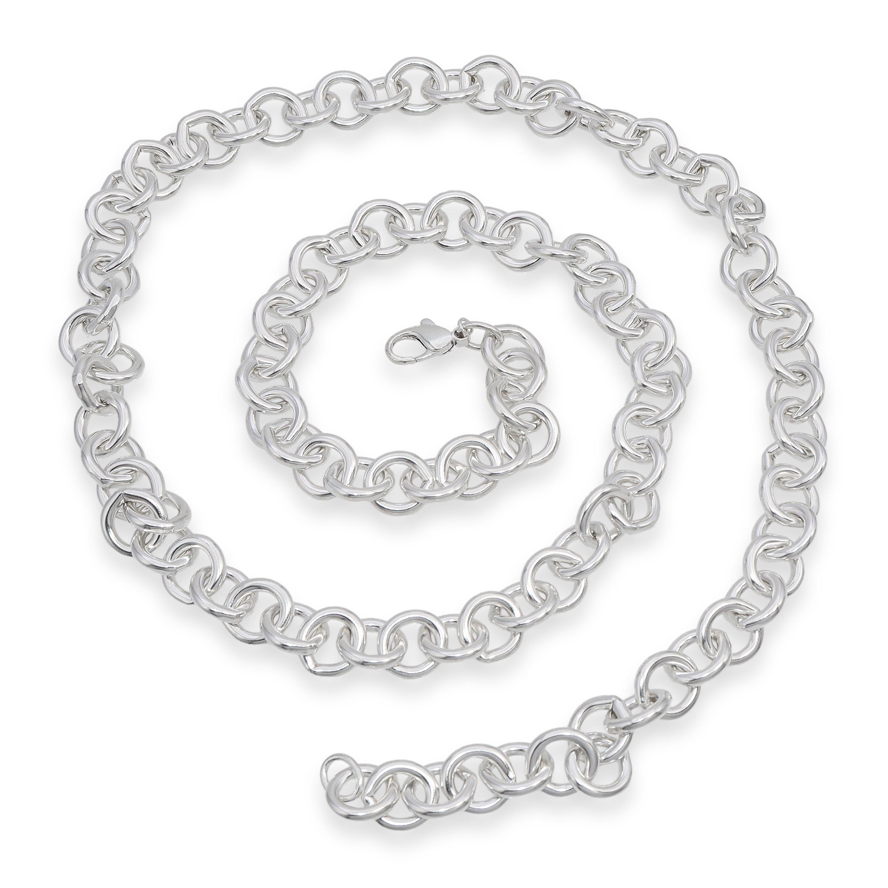 Vintage 36" Tiffany & Co. Sterling Silver Round 13mm Link Rolo Chain Necklace