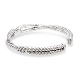 David Yurman Sterling Silver & 18k Yellow Gold Cable Loop Cuff Bracelet