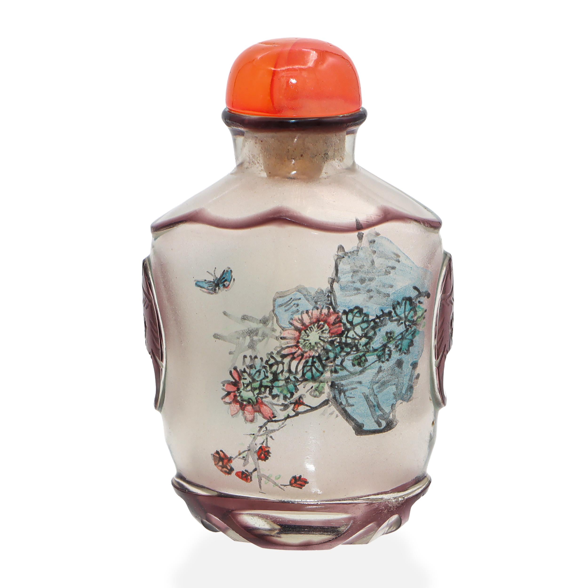 Antique Chinese Peking Glass Hand-Painted Inside Snuff Bottle