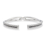 David Yurman Sterling Silver & 18k Yellow Gold Cable Loop Cuff Bracelet