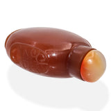 Antique Chinese Carnelian Colored Glass & Jade Carved Snuff Bottle