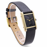 Vintage Must de Cartier Tank Black Dial Vermeil Handwind Watch