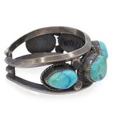 Vintage Southwestern Sterling Silver Turquoise Cuff Bracelet
