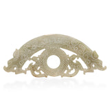 Antique Pale Green Jade Carved Bi Disc Dragon Figurine