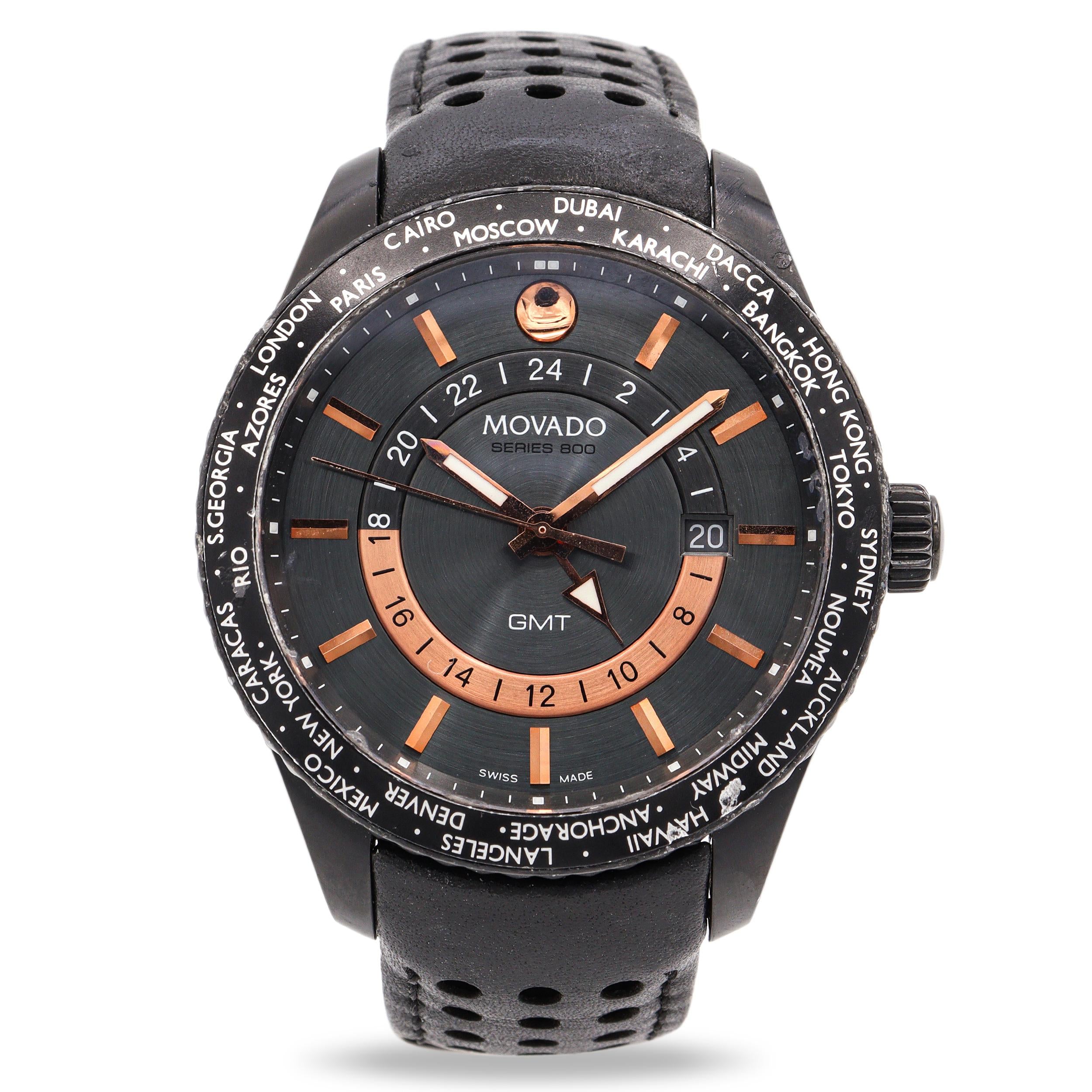 Movado Series 800 GMT World Time Quartz Men’s Watch Ref. 14-1-36-1207