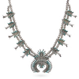 Eva L. Wyaco Zuni Sterling Silver Turquoise Needlepoint Necklace & Earring Set