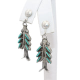 Eva L. Wyaco Zuni Sterling Silver Turquoise Needlepoint Necklace & Earring Set