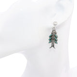 Eva L. Wyaco Zuni Sterling Silver Turquoise Needlepoint Necklace & Earring Set