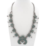 Eva L. Wyaco Zuni Sterling Silver Turquoise Needlepoint Necklace & Earring Set