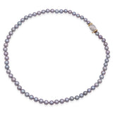 Vintage 18k Gold Gray Pearl Beaded Strand Necklace