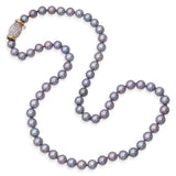 Vintage 18k Gold Gray Pearl Beaded Strand Necklace