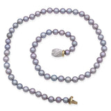Vintage 18k Gold Gray Pearl Beaded Strand Necklace
