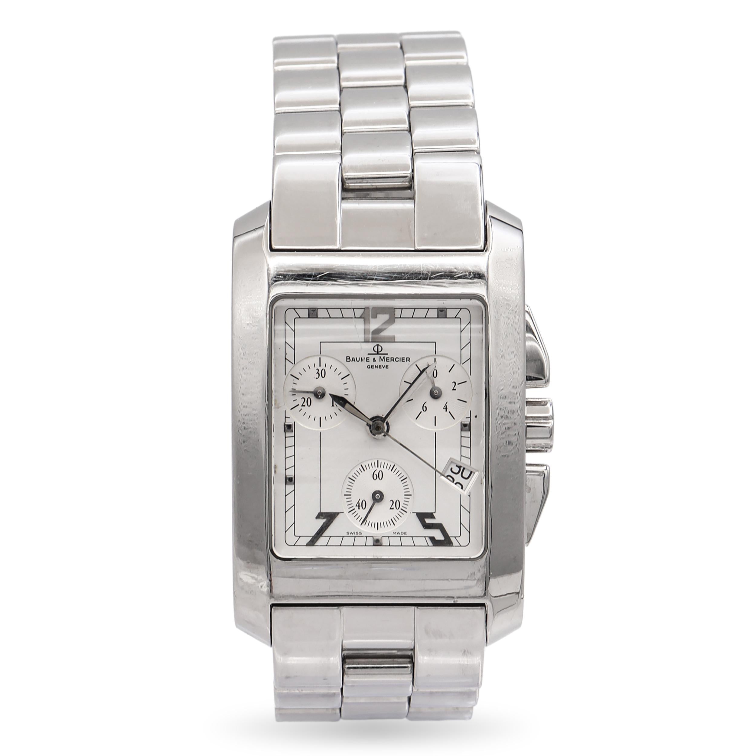 Baume & Mercier Hampton Chronograph Men's Steel Tank Watch 55341