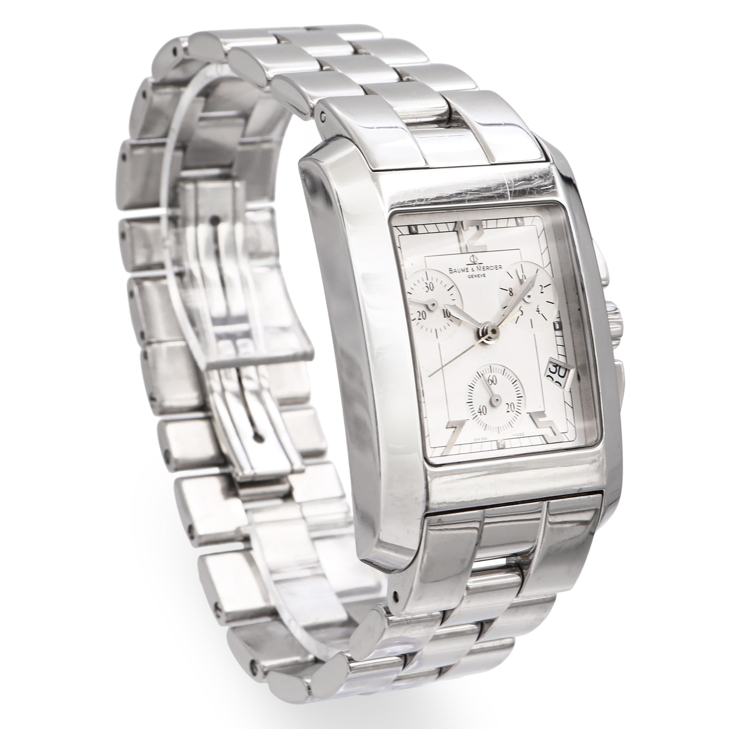Baume & Mercier Hampton Chronograph Men's Steel Tank Watch 55341