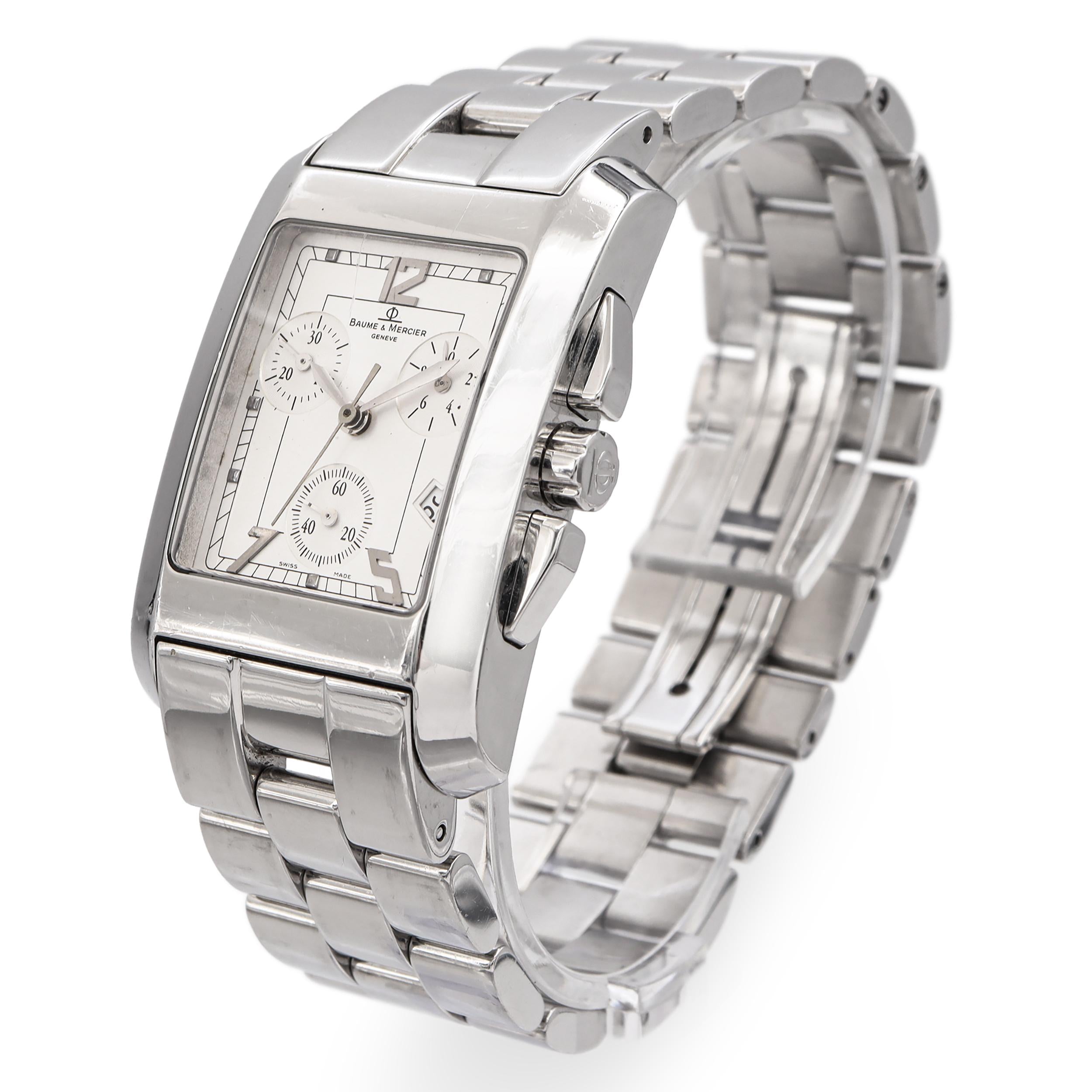 Baume & Mercier Hampton Chronograph Men's Steel Tank Watch 55341