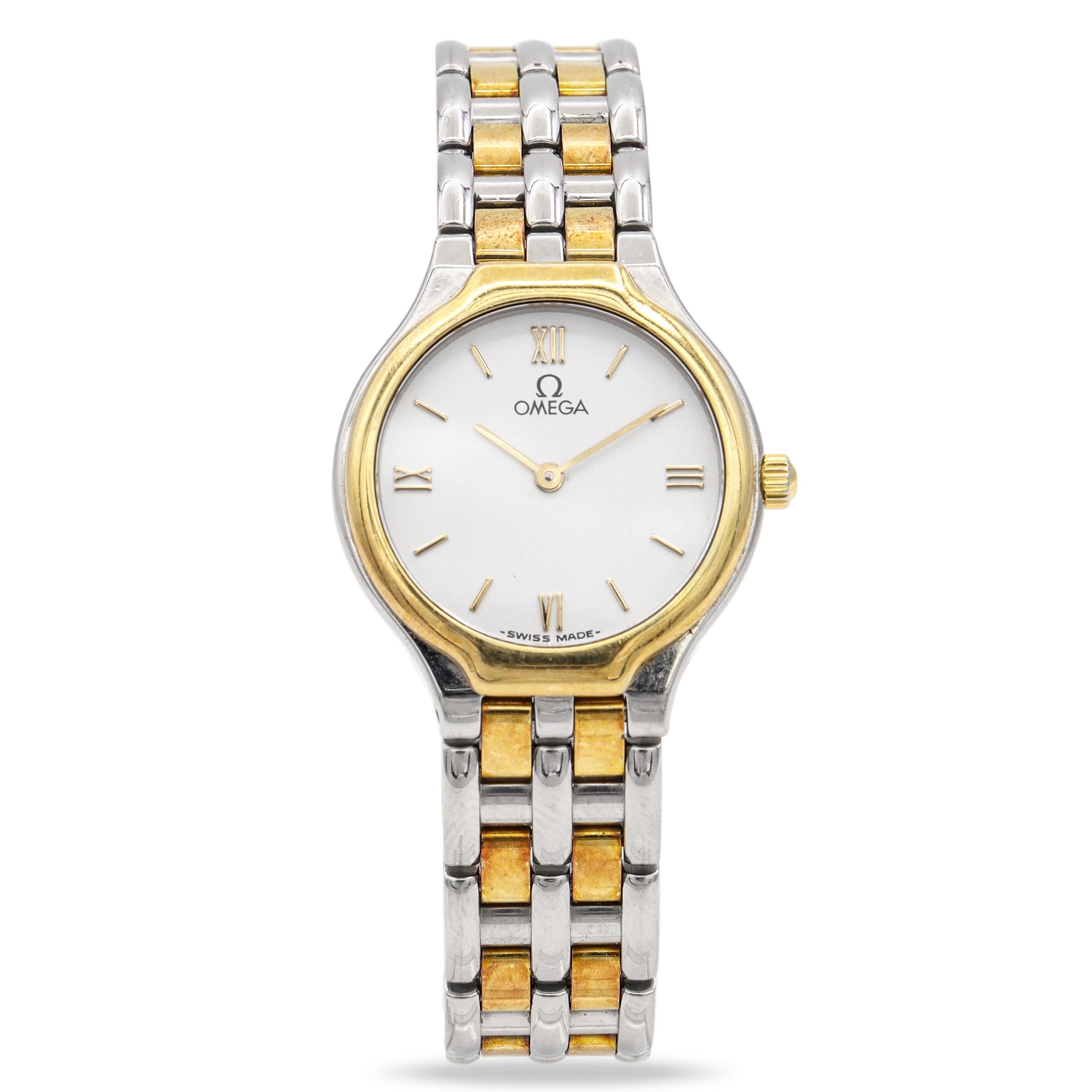 Omega De Ville Two-Tone Stainless Steel & 18K Gold Quartz Women’s Watch