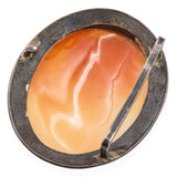 Antique Shell Cameo Sterling Silver Belt Buckle