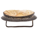 Antique Shell Cameo Sterling Silver Belt Buckle