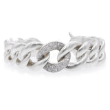 David Yurman Sterling Silver Diamond Pavé Belmont Curb Link Bracelet