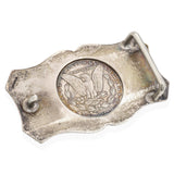 Vintage Sterling Silver 1885 Morgan Silver Dollar Coin Belt Buckle