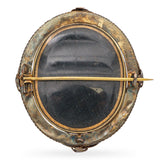 Antique Victorian Yellow Gold Portrait Mourning Brooch