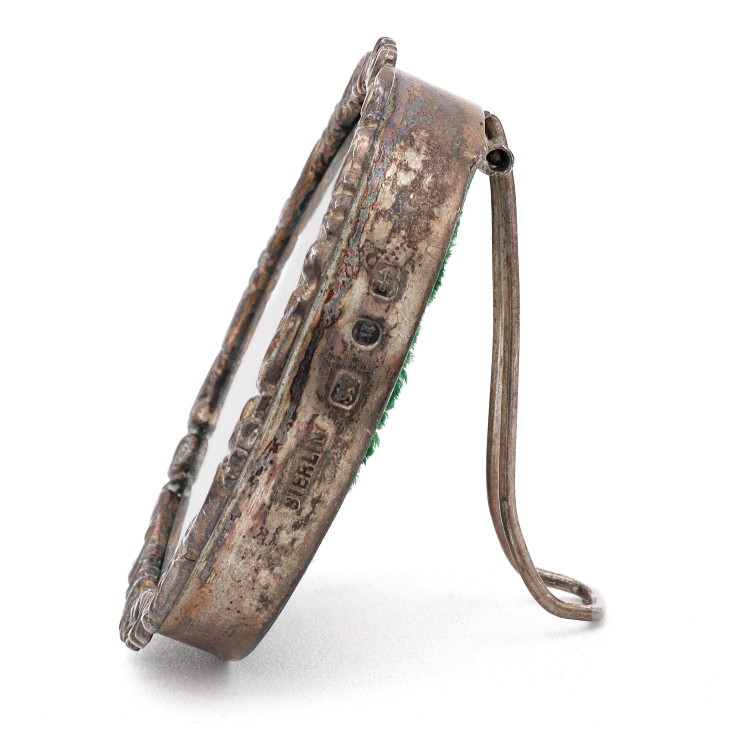 Antique Sterling Silver French Hand Painted Miniature Portrait Painting