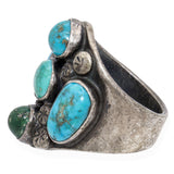 Vintage Navajo Sterling Silver Multi-Stone Turquoise Cluster Ring