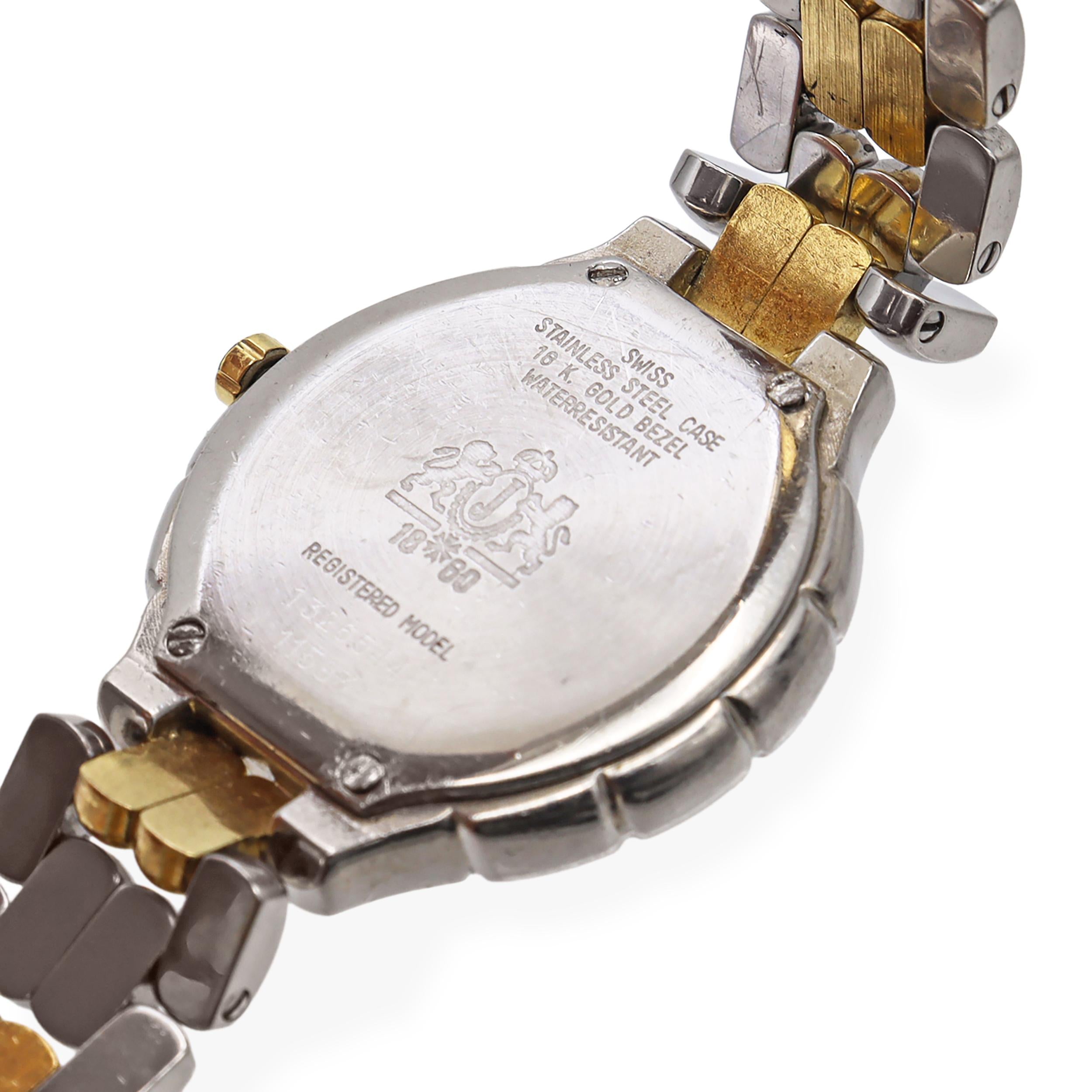 Juvenia Biarritz Stainless Steel with 18k Yellow Gold Diamond Bezel Watch