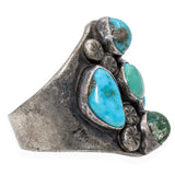 Vintage Navajo Sterling Silver Multi-Stone Turquoise Cluster Ring