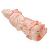 Vintage Angel Skin Coral Hand Carved Asian Lady Figurine