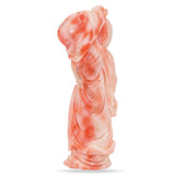 Vintage Angel Skin Coral Hand Carved Asian Lady Figurine