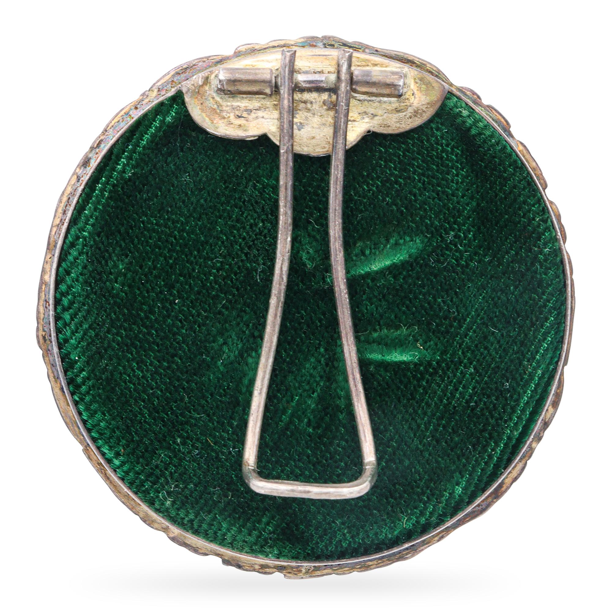 Antique Sterling Silver French Hand Painted Miniature Portrait Painting