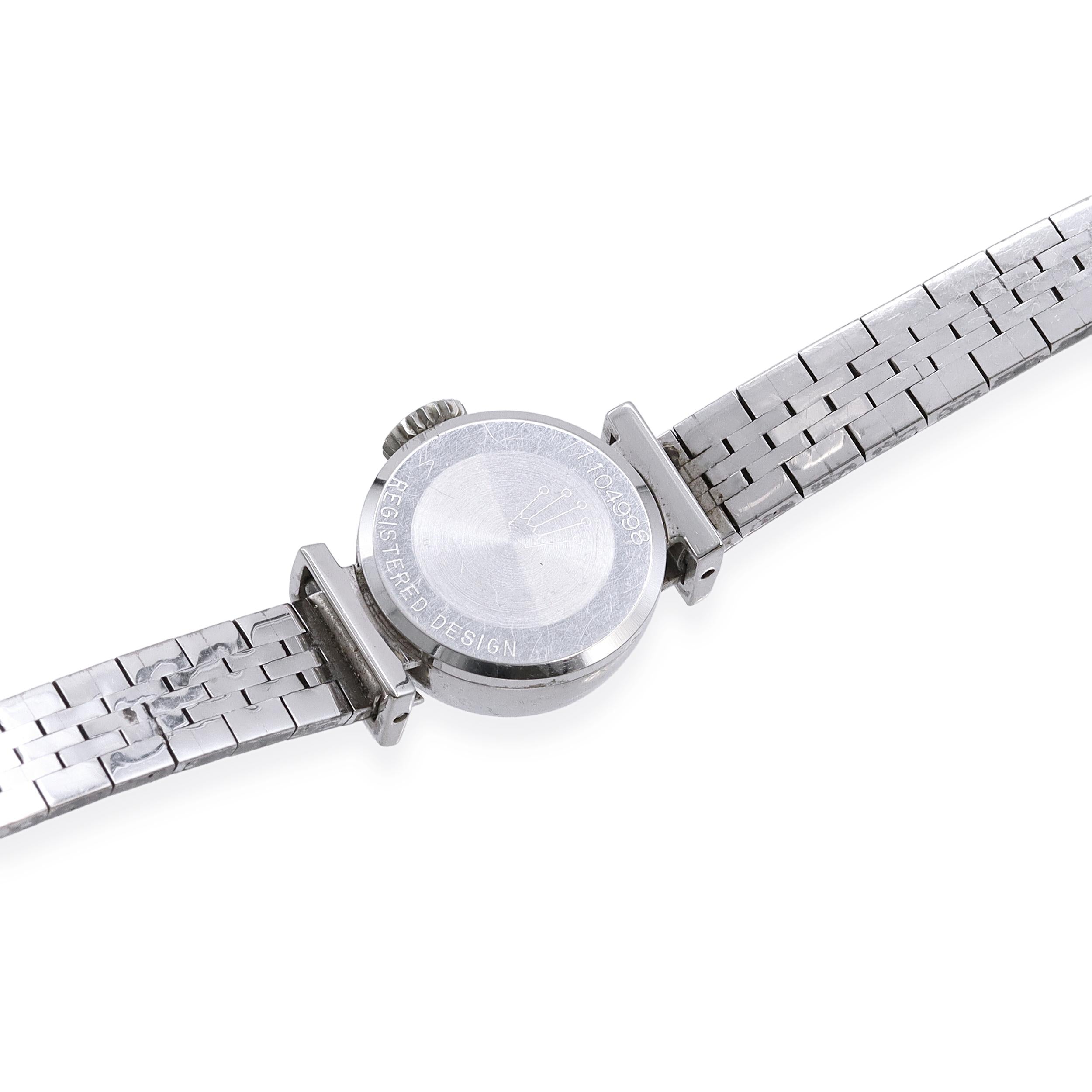 Vintage Rolex Orchid 18K White Gold Handwind Cocktail Watch
