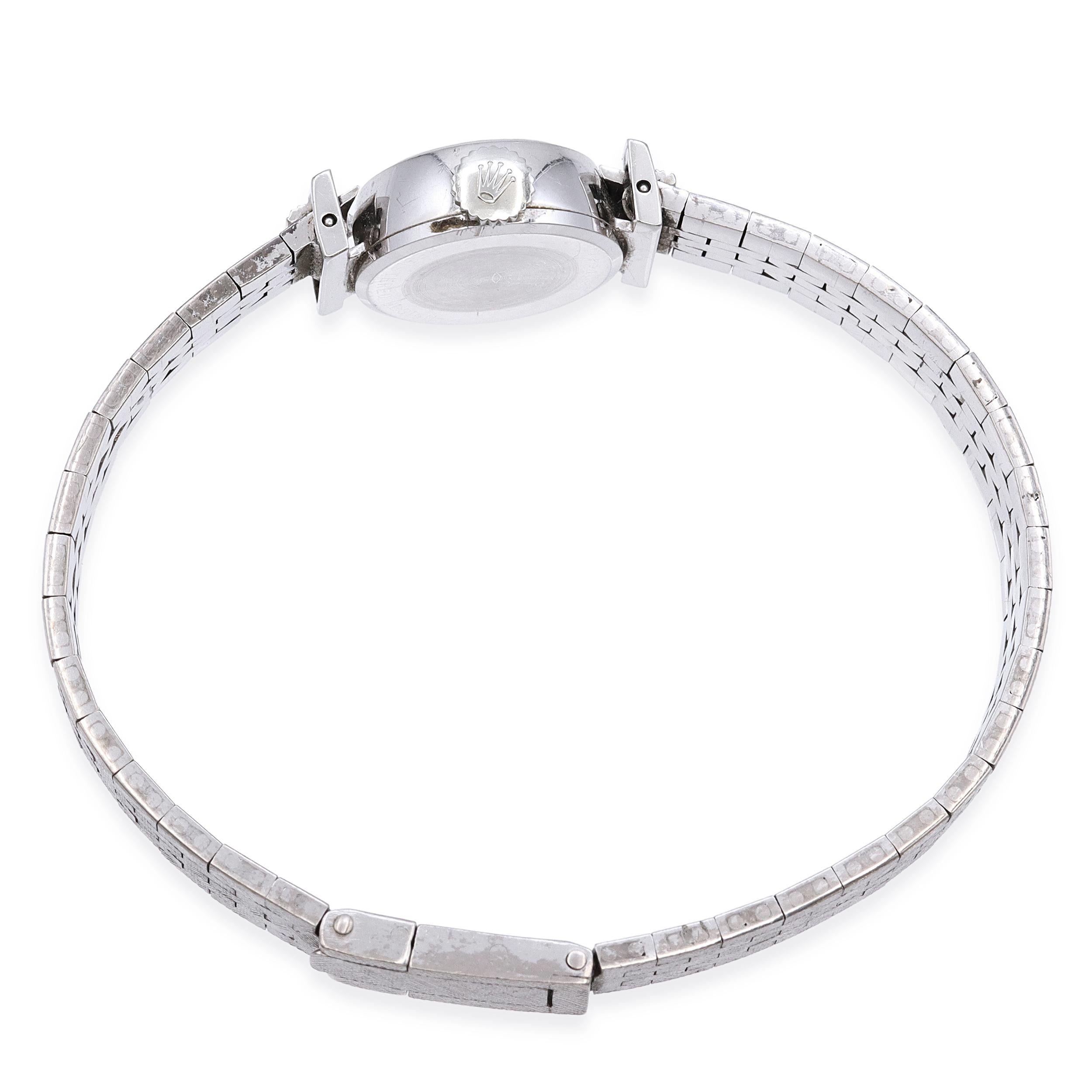 Vintage Rolex Orchid 18K White Gold Handwind Cocktail Watch