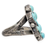 Vintage Navajo Sterling Silver Turquoise Cluster Ring