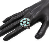 Vintage Navajo Sterling Silver Turquoise Cluster Ring