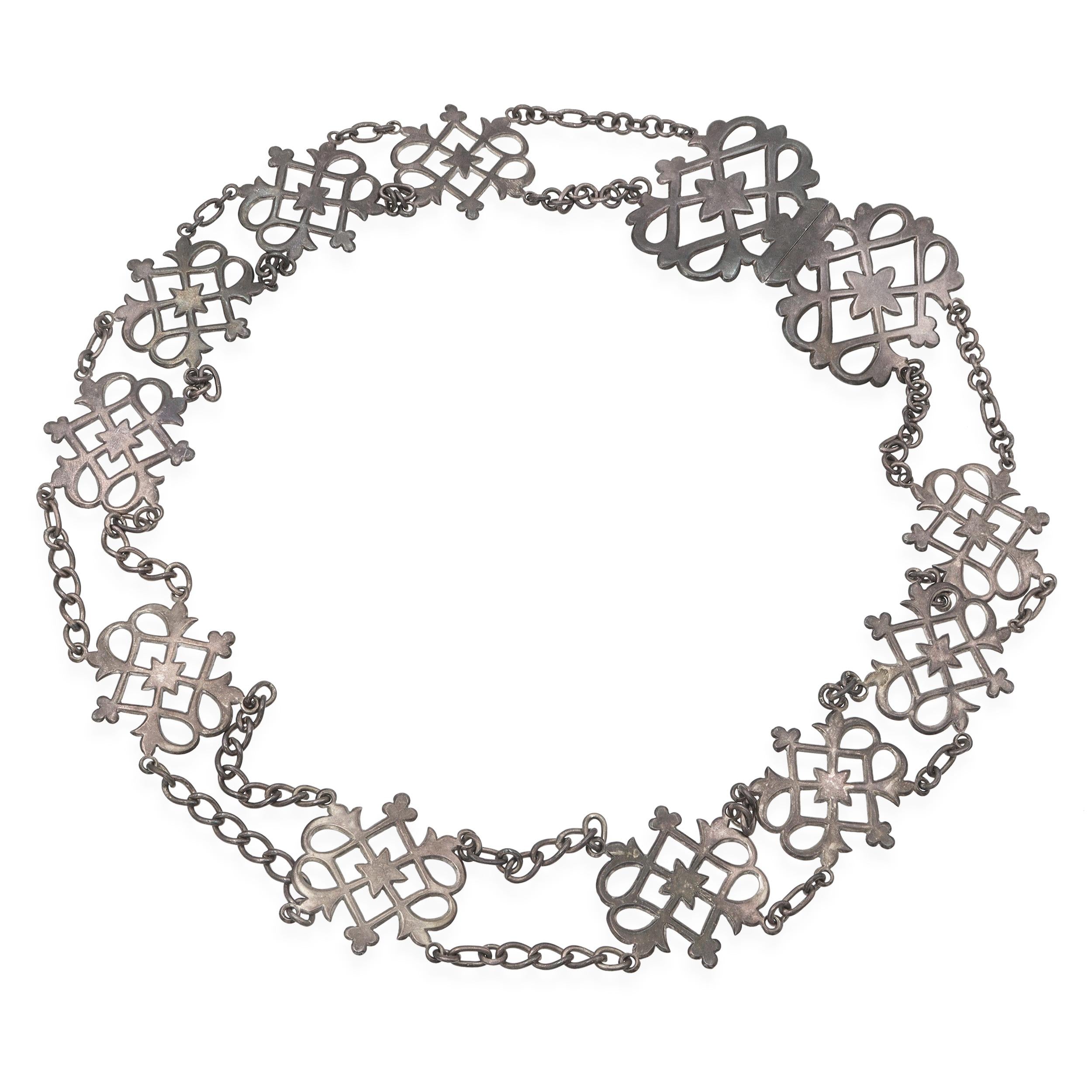 Vintage English Sterling Silver Link Belt
