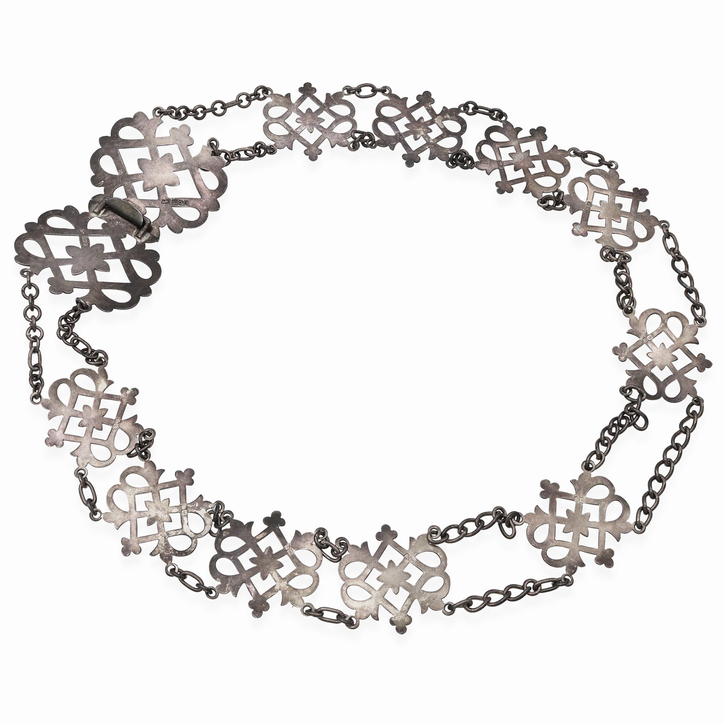 Vintage English Sterling Silver Link Belt