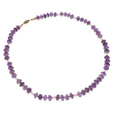 Vintage Amethyst Faceted Bead and Pearl Beaded Strand Necklace