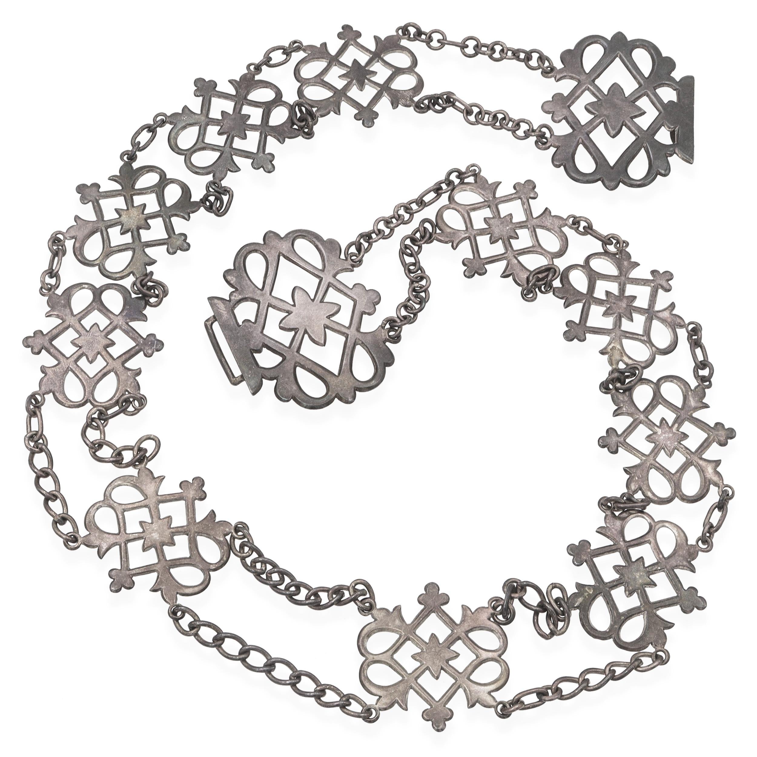 Vintage English Sterling Silver Link Belt