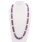 Vintage Amethyst Faceted Bead and Pearl Beaded Strand Necklace